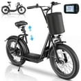 thumbnail image 1 of SANOPY Peak 819W Electric Scooter with Seats,30 Miles Long Ranges&Top 20Mph, 20 Inch Off-Road E-scooter with Adjustable Seat&Detachable Basket,Black, 1 of 10