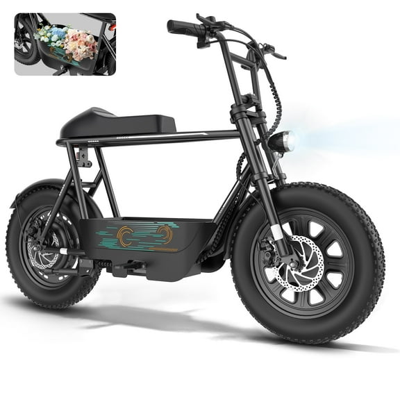 COBIZI 500W Electric Scooters with Seat for Adults&Teens, 20mph Top Speed, 25 Miles Max Range , Rugged 16" Air-Filled Tires, Commuting Electric Motorcycle with Large Capacity Basket, Black