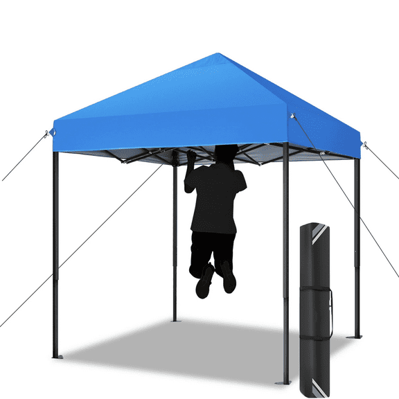 COBIZI Canopy Tent 6.6’x6.6’ Folding Outdoor Pop Up Heavy Duty Canopy for Beach Camping-Blue