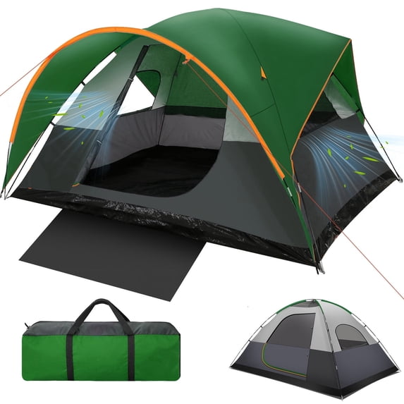 COBIZI 6-8-10 Person Camping Tents with Rainfly, Tent for Camping with Pockets, Waterproof Camp Tent with Mesh Windows, Family Camping Tent For Traveling Hiking, Green