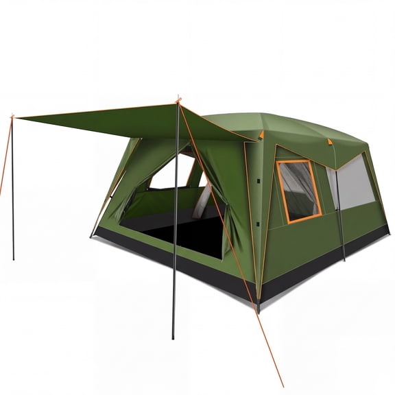 COBIZI 6-8-10 Person Family Camping Tent with Fast & Easy Setup, 10x14FT Waterproof UV-Resistant Tent with Removable Rainfly, Wind Ropes and Stakes Included, Green