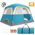 thumbnail image 1 of COBIZI 6 Person Tent for Camping with Waterproof Rainfly,EZ Set up Tent Windproof Instant Family Cabin Camping Tent with Mesh Door & Ventilation Windows for Beach Camping Hiking Backpacking,Blue, 1 of 8