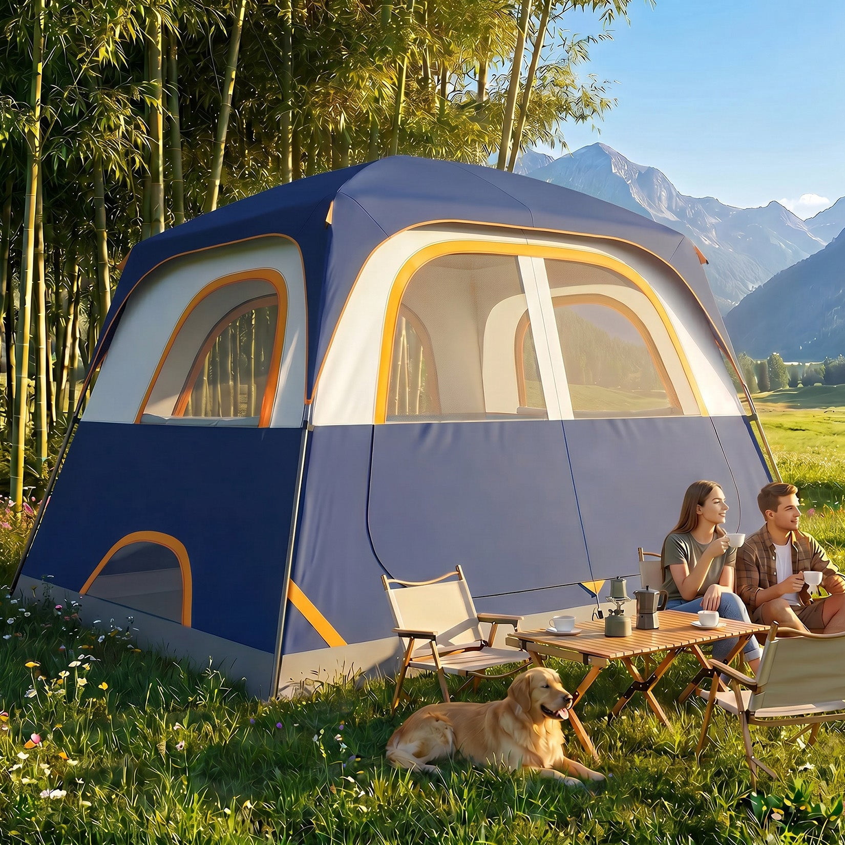 ein wurfzelt STAHLWERK Campingzelt Z-200 ST 200 x 200 cm selbstaufbauendes Pop-Up-Z Berth_3 Berth Tonnelle Jardin Pliable 3x3, Farbe:Tropical XXL 5