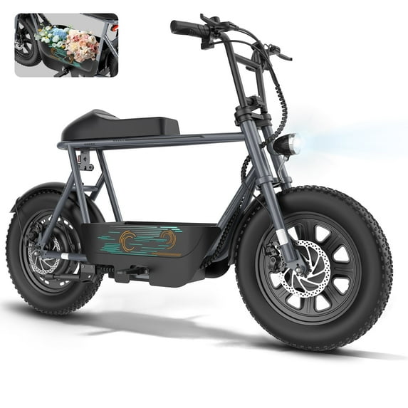 SANOPY 750W Electric Scooters with Seat for Adults&Teens, 20mph Top Speed, 30 Miles Max Range , Rugged 16" Air-Filled Tires, Commuting Electric Motorcycle with Large Capacity Basket, Gray