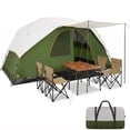 thumbnail image 1 of COBIZI 8/10/12 Person Family Camping Tent, 15x9FT Large Cabin Tent with Panoramic Mesh Roof, Waterproof UV Protection, Easy Setup, Removable Rainfly, Dark Green, 1 of 7