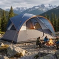 thumbnail image 1 of COBIZI 8-10 Person Camping Tent, Tents for Camping 12x9ft Family Tent,Waterproof Windproof Cabin Tent with Removable Rainfly,CPAI-84 Flame Retardant,Heavy Duty with 17 Stakes&Carry Bag,Darkblue, 1 of 9