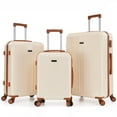 thumbnail image 1 of COBIZI 3-Piece Luggage Sets Hardshell ABS+PC with 360°Spinner Wheels & TSA Lock, Lightweight Hardside Travel Suitcase 20in 24in 28in (Beige), 1 of 8