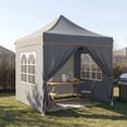 thumbnail image 1 of COBIZI 6.6x6.6 Pop-up Canopy Tent, Heavy-Duty, Waterproof, 4 Sidewalls, Carry Bag, Gray, 1 of 12