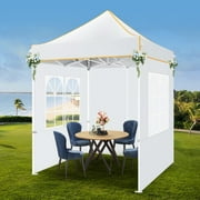 COBIZI Canopy 6.6X6.6 Pop Up Canopy EZ Outdoor Canopy Portable Commercial Instant Canopy Tent for Party Shelter Tent Waterproof Gazebo Heavy Duty Canopy with 4 Sidewalls Carry Bag,White