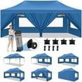 thumbnail image 1 of COBIZI Canopy Tent 10X20 Pop up Hollow Tent with 6 Removable Side Walls,Outdoor Event Party Canopy,Instant Portable,Suitable for Parties,Weddings,Camping and Beaches,with Wheeled Bag,Blue, 1 of 8