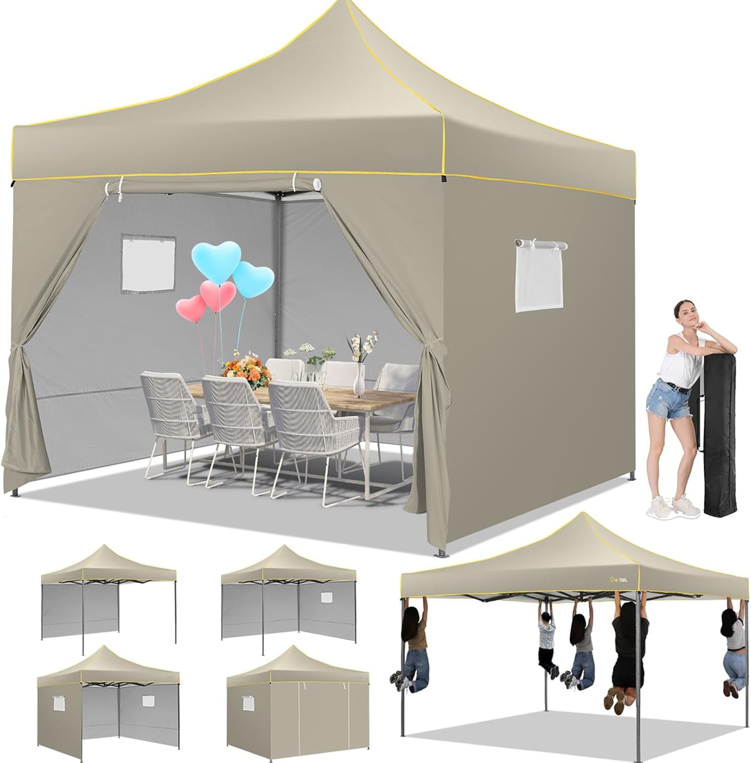 COBIZI Canopy Tent 10x10 Pop Up Canopy, Easy Setup Canopy with ...