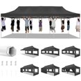 thumbnail image 1 of COBIZI 10x30 Pop-up Canopy Tent, Heavy-Duty, Waterproof, 8 Removable Sidewalls, UPF 50, Black, 1 of 11
