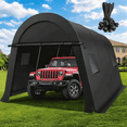 thumbnail image 1 of COBIZI 10x15 Heavy Duty Carport Canopy Portable Garage with Double Zippered Roll-up Doors & Vents, Round Style Roof Car Canopy Car Garage Upgrade Waterproof for Cars, Boats, Trucks, Gray, 1 of 13