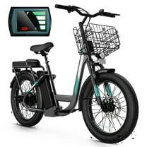 SANOPY Electric Scooter for Adults with 350W Motor, 20MPH Top Speed&15 Miles Range, 20''×3" Fat Tire, Removable Battery, Commuting Electric Scooter with Basket, Black