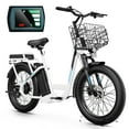 thumbnail image 1 of SANOPY Electric Scooter for Adults with 350W Motor, 20MPH Top Speed&15 Miles Range, 20''×3" Fat Tire, Removable Battery, Commuting Electric Scooter with Basket, White, 1 of 8