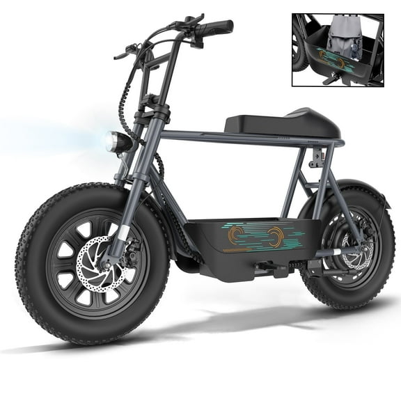 SANOPY Electric Scooter Electric Scooters for Adults, Peak 1200W Motor, Top 20mph, 30 Long Miles Range, 16" Fat Tire, Motorcycle Style Electric Scooter with Basket, Gray