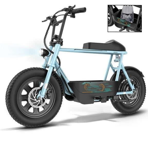 SANOPY Electric Scooter Electric Scooters for Adults, Peak 560W Motor, Top 20mph, 15 Long Miles Range, 16" Fat Tire, Motorcycle Style Electric Scooter with Basket, Blue