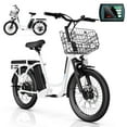thumbnail image 1 of COBIZI 350W Electric Scooter for Adults, Up to 15Miles Range&20MPH, 36V 5.2Ah Removable Battery, 20" Fat Tire Off-Road E Scooter with Basket&Seat, White, 1 of 10