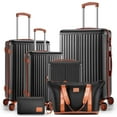 thumbnail image 1 of COBIZI Luggage Sets 6 Piece Hardside Luggage Sets with Wheels&TSA Lock,Lightweight Hardshell Carry on Suitcase Sets for School Travel 20in 24in 28in(Black), 1 of 8