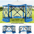 thumbnail image 1 of COBIZI Pop Up Gazebo Screen Tent Screen House for Camping, 12x12 Screen Room with Mosquito Netting, Hub Tent Instant Screened Canopy with Carrying Bag and Ground Stakes, Blue, 1 of 11