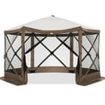 thumbnail image 1 of COBIZI Pop Up Gazebo Screen Tent Screen House for Camping, 12x12 Screen Room with Mosquito Netting, Hub Tent Instant Screened Canopy with Carrying Bag and Ground Stakes,Brown, 1 of 14