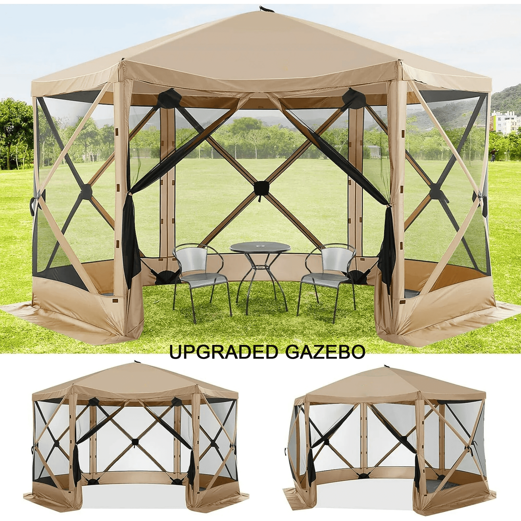 COBIZI Pop Up Gazebo Screen Tent Screen House for Camping, 12x12 Screen ...