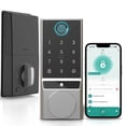 thumbnail image 1 of COBIZI Smart Lock, Fingerprint Keyless Entry Door Lock with App Control, Bluetooth Smart Deadbolt Lock, App Remote Control, Auto-Lock, Easy Installation, IP54 Waterproof, Metallic Silver, 1 of 11
