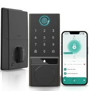 COBIZI Smart Lock, Fingerprint Keyless Entry Door Lock with App Control, Bluetooth Smart Deadbolt Lock, App Remote Control, Auto-Lock, Easy Installation, IP54 Waterproof, Metallic Silver