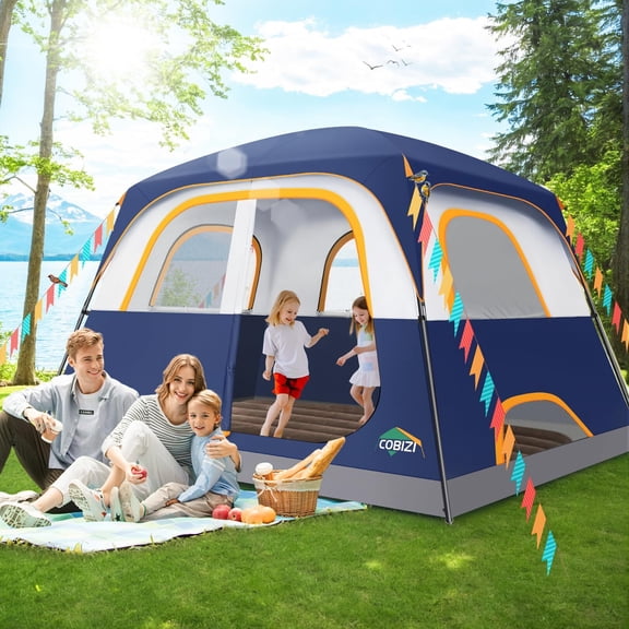 COBIZI Tents for Camping 4/6 Person Camping Tent with Rainfly and Screen, Easy Setup Lightweight Portable Waterproof Outdoor Tent with Carry Bag for Backpacking, Hiking, Family Travel