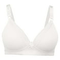 thumbnail image 1 of COBKK Padded Bras for Small Breasted Women Women Wireless Large Size Pull Together Bra Comfortable Underwear V-Neck Sports Bra Y-1576 Beige 36, 1 of 5