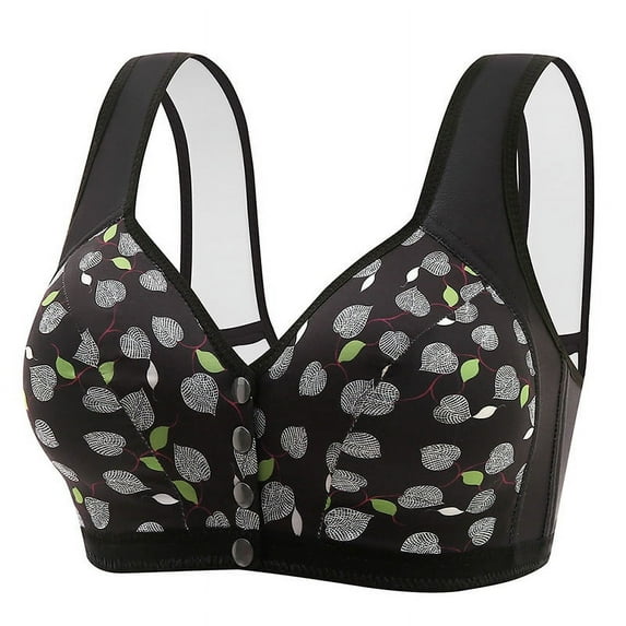 COBKK Plus Size Sports Bras for Women clearance Women's Embroidered Glossy Comfortable Breathable Bra Underwear No Rims Back Bras for Women 0 Black 38