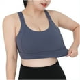 thumbnail image 1 of COBKK Seamless Padded Sports Bra Womens Underwire Bralettes for Women 2XL Navy, 1 of 6