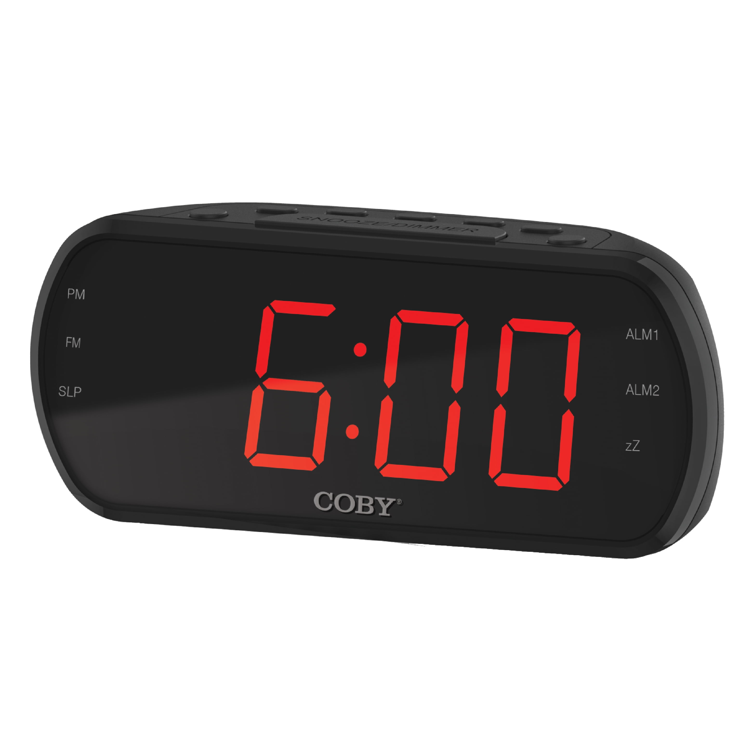 COBY EasyRead Digital Alarm Clock with FM Radio, USBC Charging, Dual