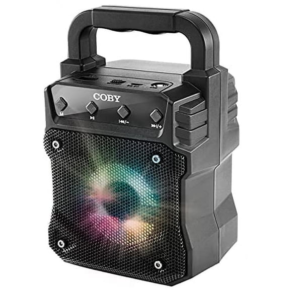 COBY Portable Bluetooth Speaker, Wireless PA System Mini Party Speaker with LED Lights