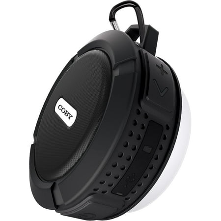 COBY Rugged Gear Bluetooth Speaker IPX5 Waterproof, Bluetooth, Hands-Free Calls, Built-In Mic, 3W Output 7HRS Playtime, 2HR Charge, TF Port, USB to Micro USB Charging Cable