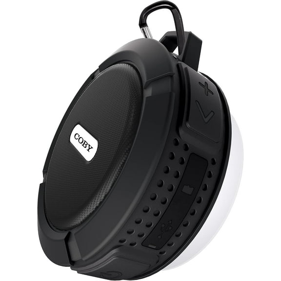 COBY Rugged Gear Bluetooth Speaker IPX5 Waterproof, Bluetooth, Hands-Free Calls, Built-In Mic, 3W Output 7HRS Playtime, 2HR Charge, TF Port, USB to Micro USB Charging Cable