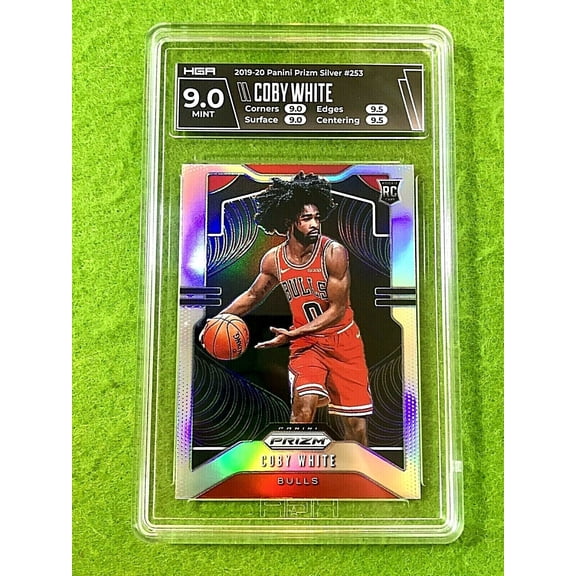 COBY WHITE SILVER PRIZM ROOKIE CARD GRADED HGA 9 MINT RC 2019-20 Panini Prizm rc