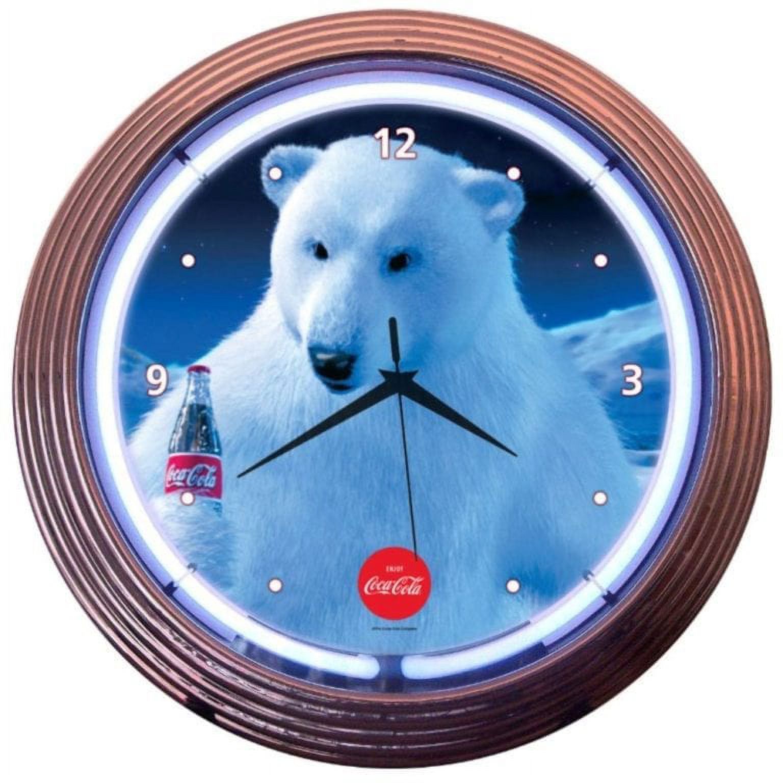 Neonetics 15-Inch Coca-Cola Polar Bear Neon Clock - Thumbnail 3