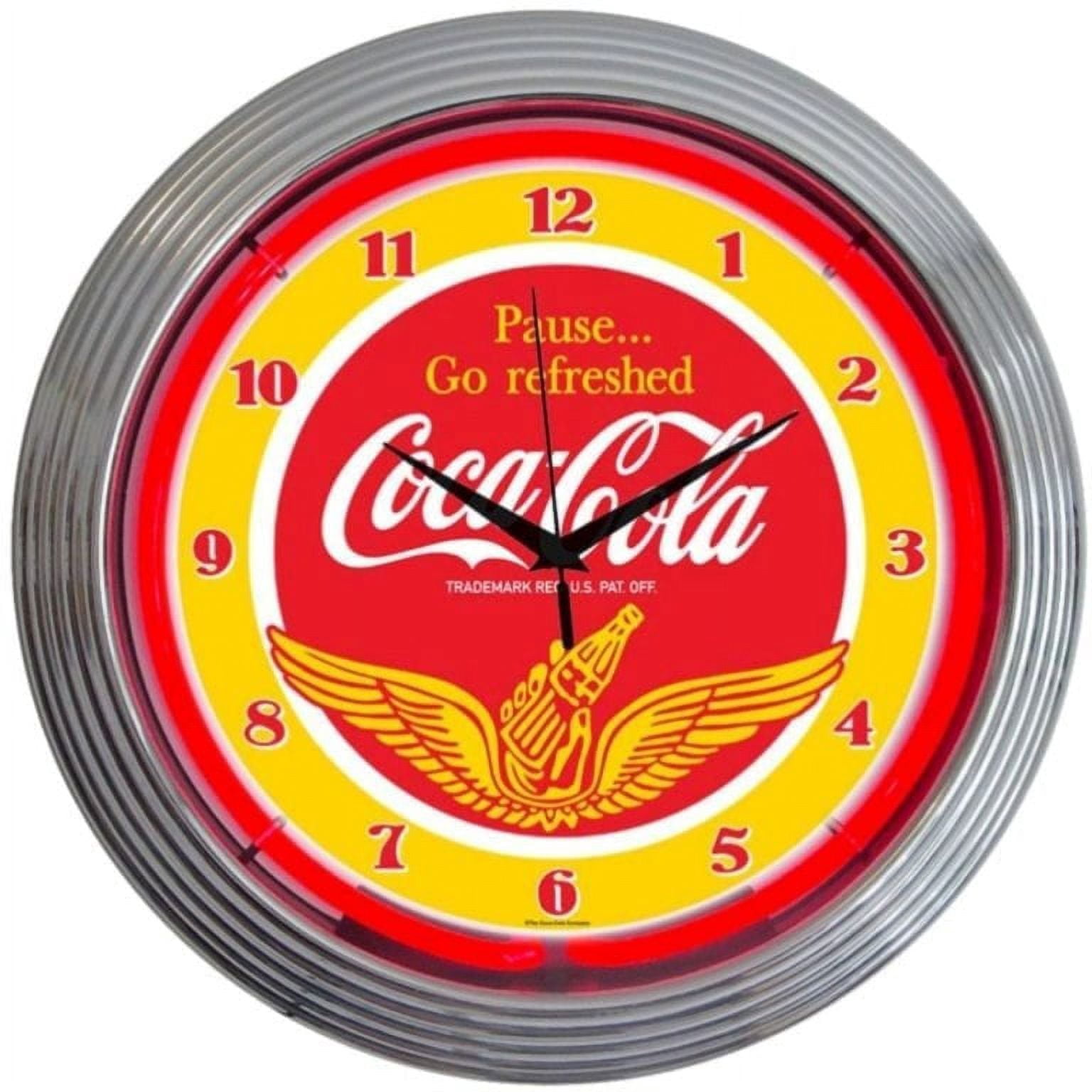 Neonetics 15-Inch Coca-Cola Wings Neon Clock - Thumbnail 2