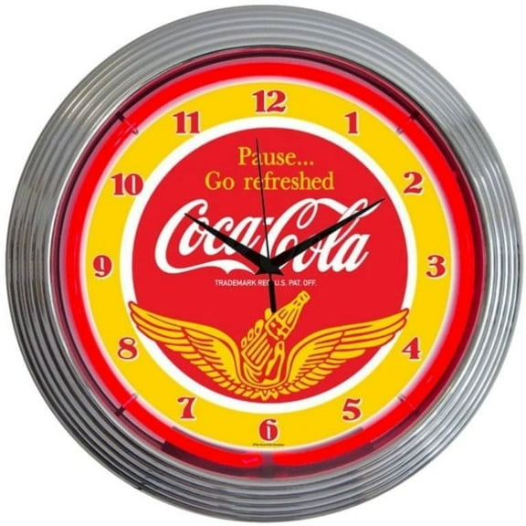 COCA-COLA WINGS NEON CLOCK  8CCWNG