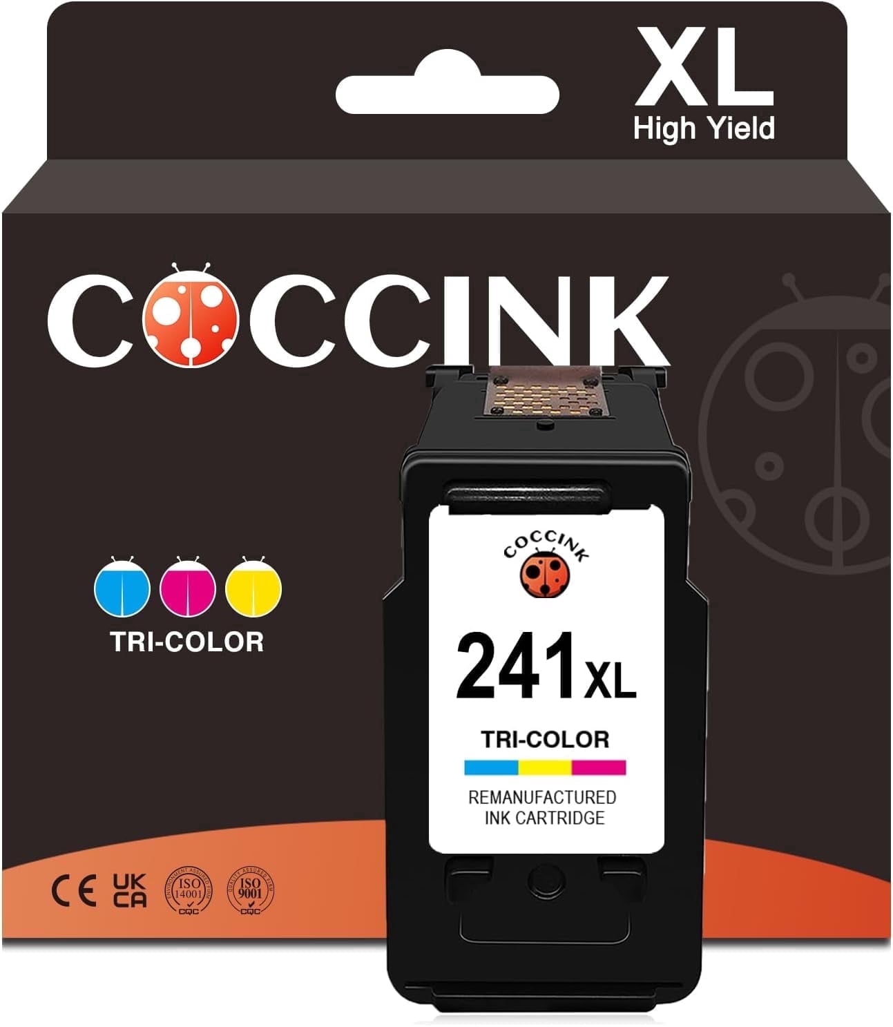 COCCINK 241XL Color Ink Cartridge CL-241XL Compatible with Canon Pixma MG3620 MG3600 MG3520 MG3120 MG4120 MG2120 MX432 MX452 MX472 TS5120 Printer 241 XL Printer Ink, Color
