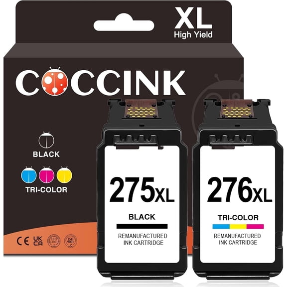 275XL 276XL Ink Cartridge PG-275XL CL-276XL Compatible with Canon Pixma TS3722 TS3720 TR4720 TR4722 TR4700 TS3522 TS3520 TS3500 Printer Black & Color