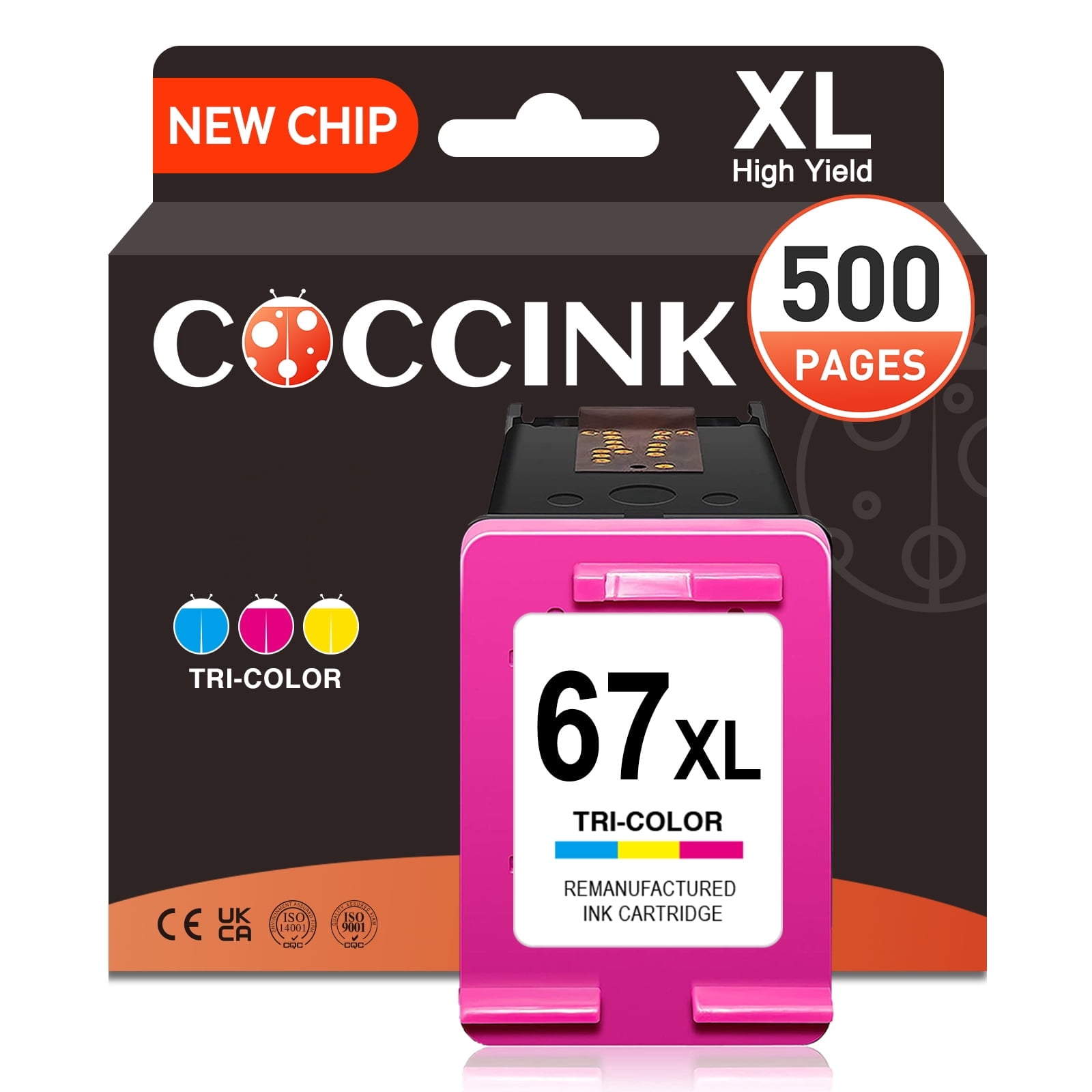67XL Color Ink Cartridge Compatible with HP Printer Ink Deskjet 4200e ...