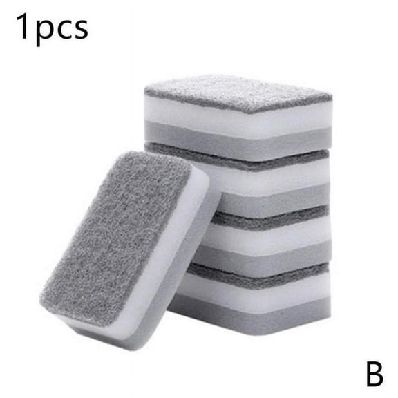 COCEQUC 1PCS Gray Double-sided Cleaning Sponge Household Cleaning Supplies Scouring Cloth Scrub Restaurant Pad Dropshipping bathroom Cleaner Foam cloth spone wash large scourer cloth wash use Foam br