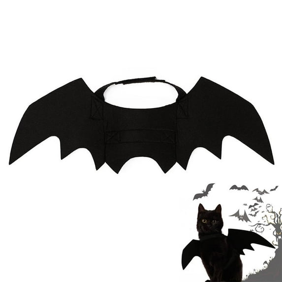 COCEQUC Bat Wings Costume,Halloween Bat Wings Pet Costume,Party Dress Up Funny Cool Apparel,for Cat and Small Medium Large Dog O0X9