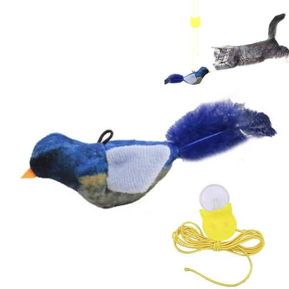 COCEQUC ☆Bird Cat Toy Interactive Cat Toy Flapping Vivid Bird Chirp Tweet Exercise Toy H2L8