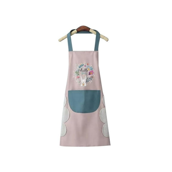 COCEQUC Kitchen Waterproof Apron Oil Proof Wreath Rabbit Nail Shop Baking Accessories~ C8T1