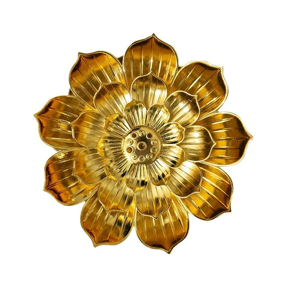 COCEQUC Large gold (D) $ Lotus incense holder alloy lotus porous incense base incense holder incense holder incense burner incense burner incense live broadcast accessories