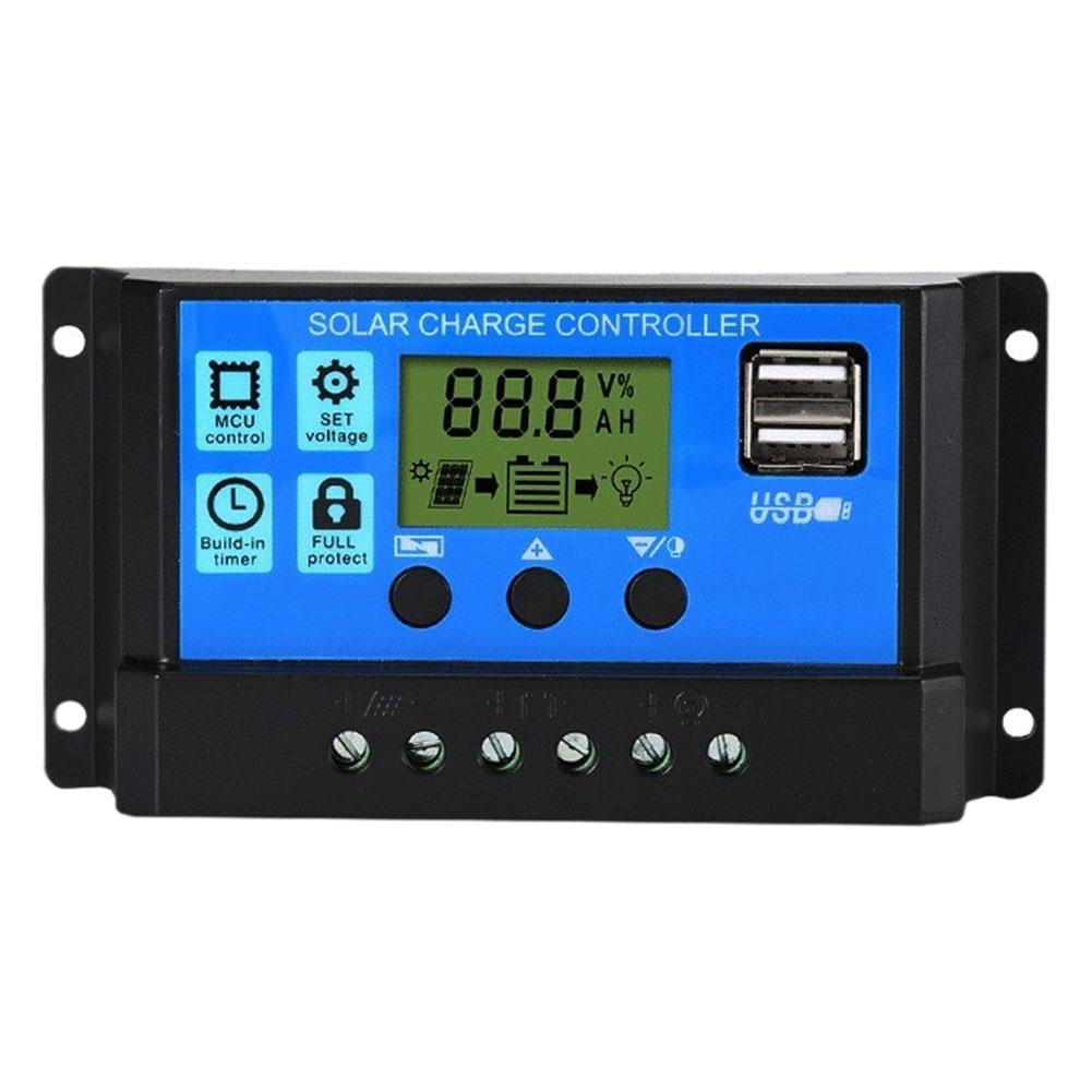 COCEQUC Solar Panel LCD Regulator Charge Controller Battery A 12V Dual ...