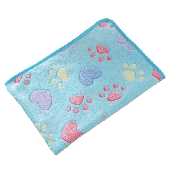 COCEQUC Warm Pet Mat Paw Print Cat Dog Puppy Fleece Soft Blanket Cushion Bed New B8 C1O3